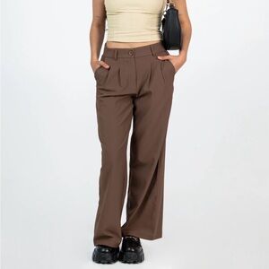 Princess Polly Archer Brown Wide Leg Pants
